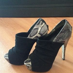 Suede & Snake Booties