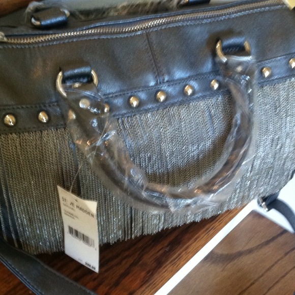 NWT- STEVE MADDEN SATCHEL, GUNMETAL-BMARIA