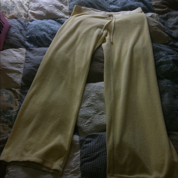 Authentic Juicy Couture pale yellow TERRY pants
