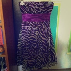 PURPLE ZEBRA PRINT HOMECOMING DRESS