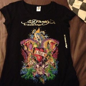 Ed hardy fitting shirt stand out tattoo design