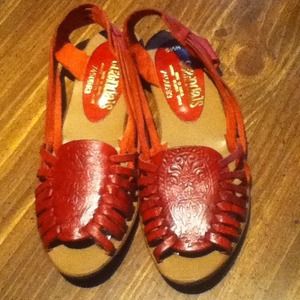 Red sandals size 6.5