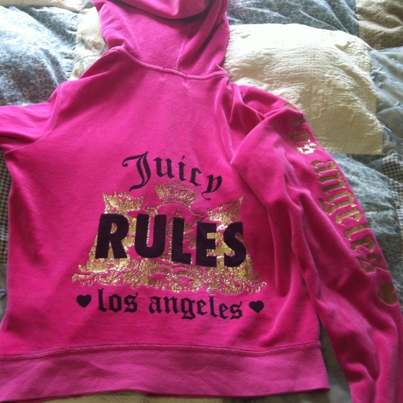 Authentic Juicy Couture VELOUr hot pink track jack