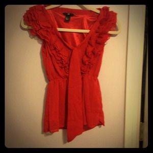 H&M Red ruffle top