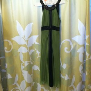 Beautiful formal green & black sequenced dress!!!