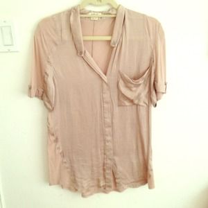 Helmet Lang Blush woven and jersey mix top