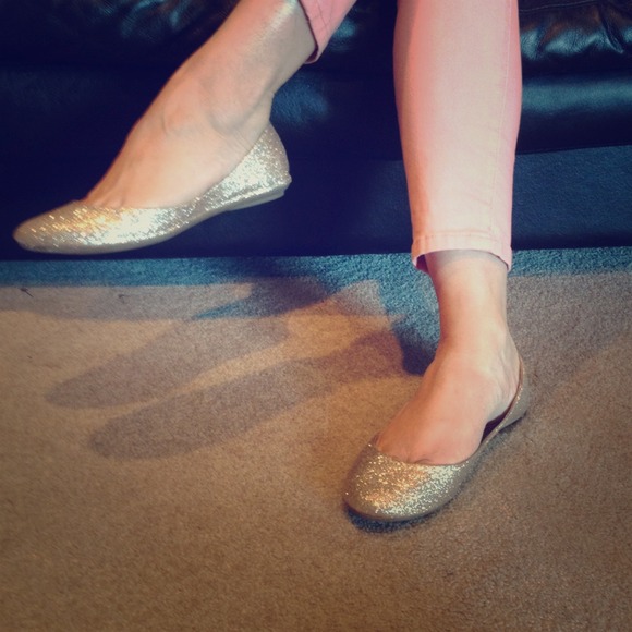 Gold glitter Steve Madden flats