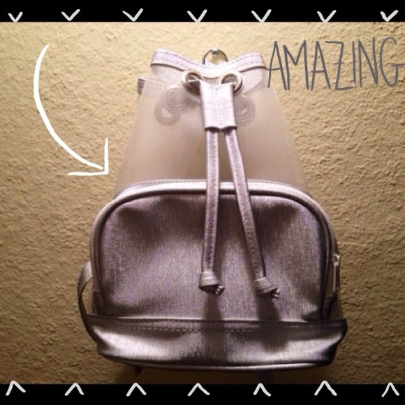 90s club kid silver mesh backpack