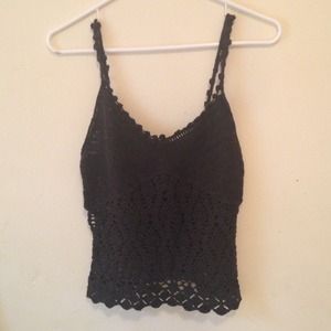 Black Crochet Tank
