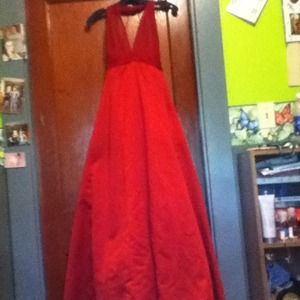 Red dress used as a bridesmaids dress