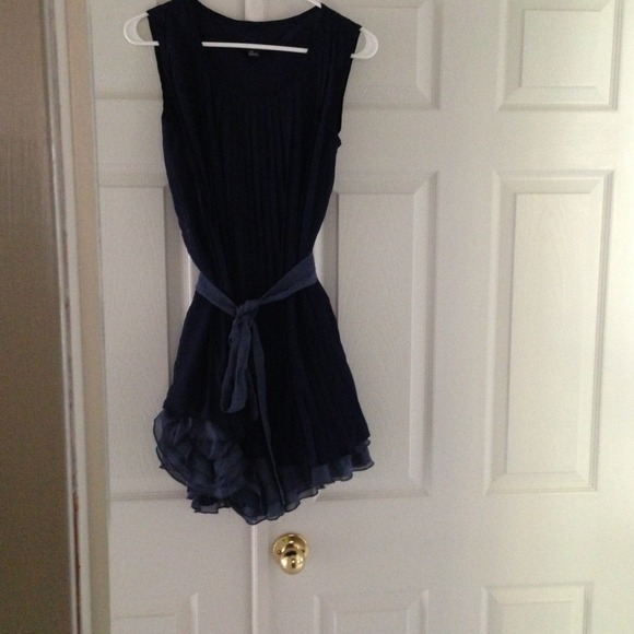 Navy & periwinkle Ruffle dress