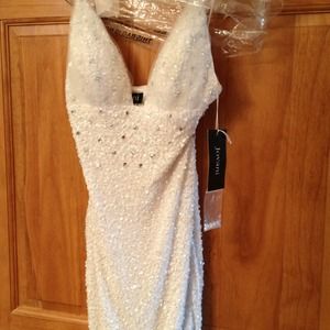Jovani white, spaghetti strapped, size 2 dress