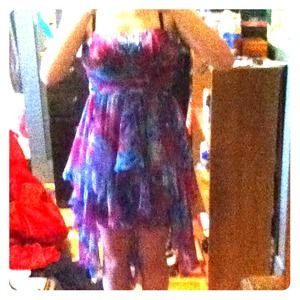 LIKE NEW high low multicolored dress