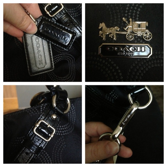 🚫SOLD🚫Coach Madison Dot Op Art Sophia Black/Gray - Picture 2 of 4