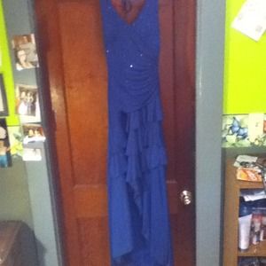NEW high low blue dress