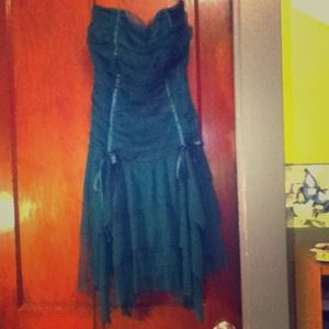 Strapless green dress