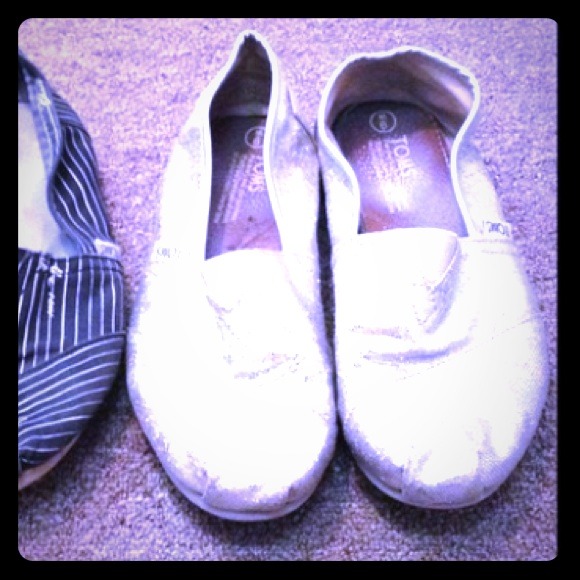Silver sparkly TOMS