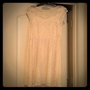 Cotton white lace summer dress.