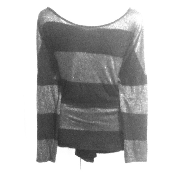 Thick black and silver sparkle top