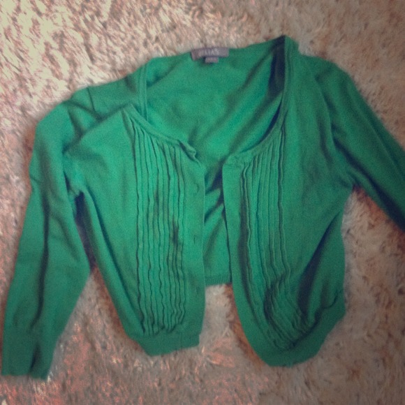 Bright green cardigan