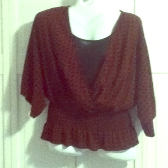 Loose red and black top