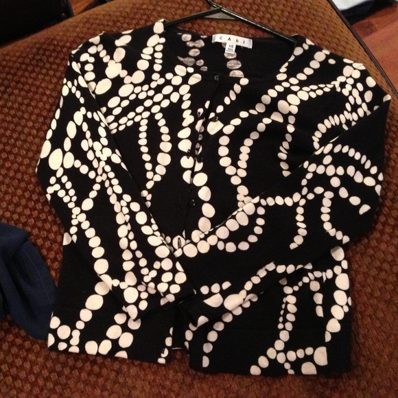 Black and Cream color polka dot sweater