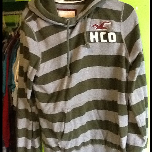 Sold on ebay...American eagle green striped hoodie - Picture 1 of 2