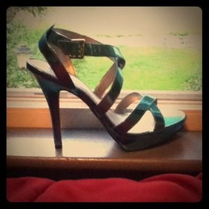 Green heels worn once