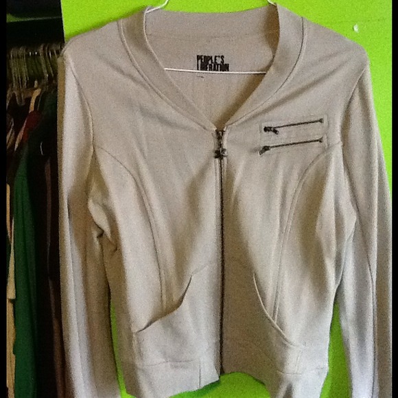 Sold..People's liberation large zip top light gray - Picture 1 of 2