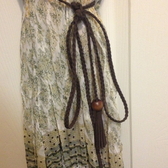 Boho Chic Ivory/Brown Dress - Picture 2 of 4