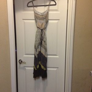 Boho Chic Ivory/Brown Dress