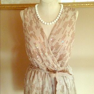 Express Gold Sequin Dress