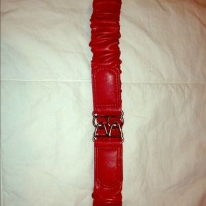 Red leather belt