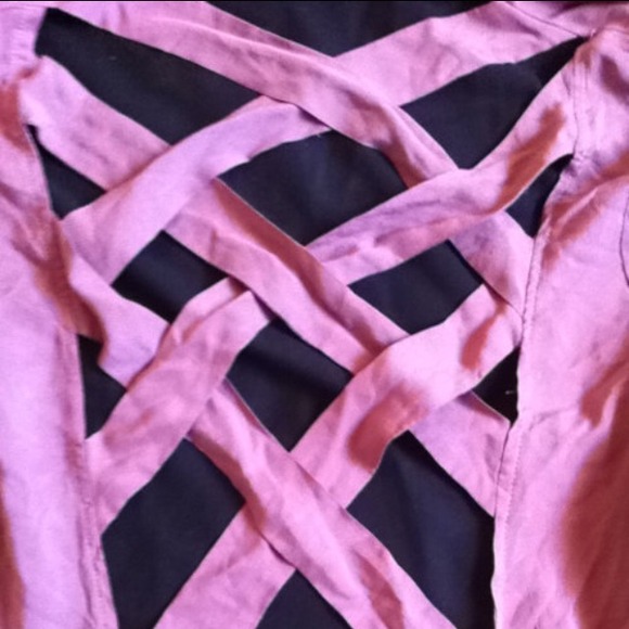 Criss cross open back shirt