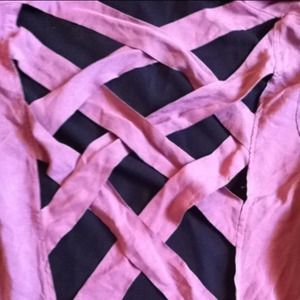Criss cross open back shirt