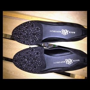 ❤Studded Rock&Republic Black Flats❤