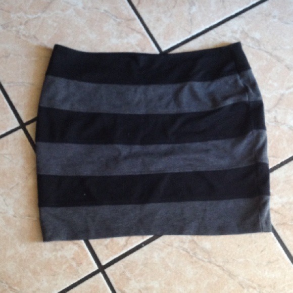 Bandage Skirt in Black and Charcoal Grey