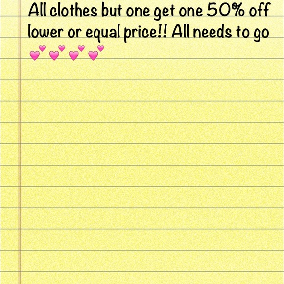 Buy one get one 50% off all my clothes exc dvf