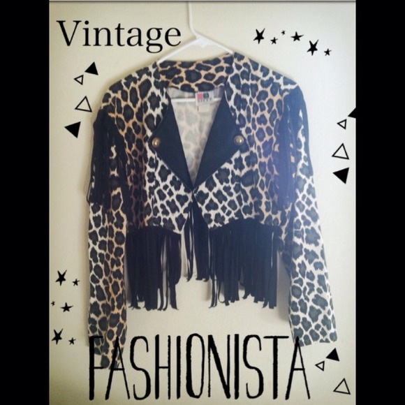 Bundled ❤Vintage Leopard Fringe Cropped Jacket❤.