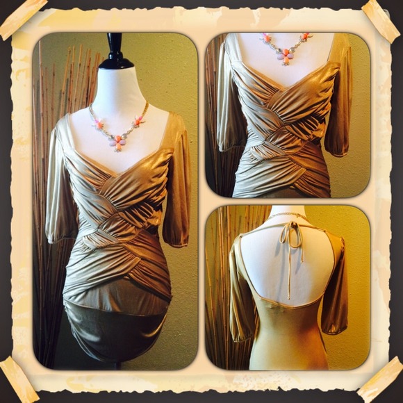 Flash Sale! 🎉Bebe Gold Party Dress!