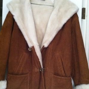 Gallery by Victoria secret suede shearling coat