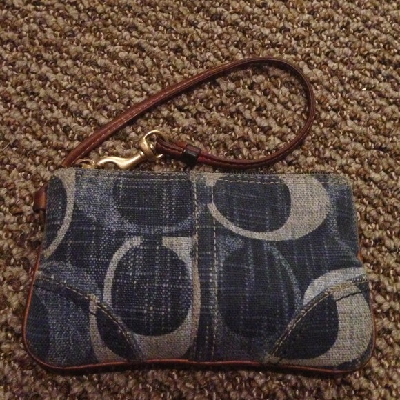 Denim Coach Wristlet Wallet