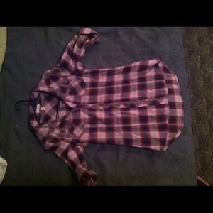 Plaid t-shirt pink and black