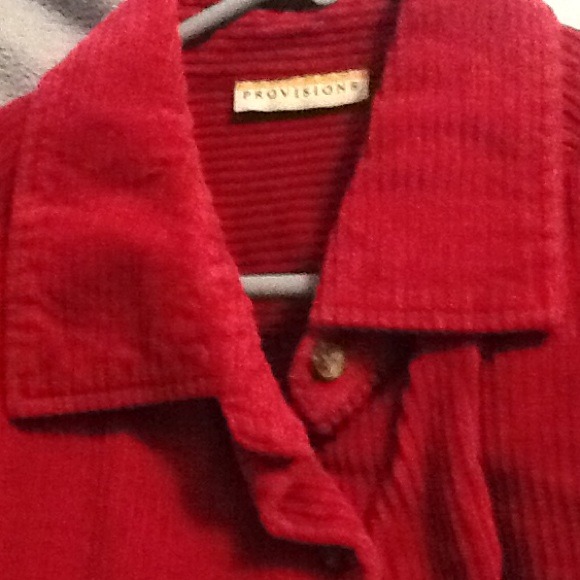 Wine looking ,red cord shirt