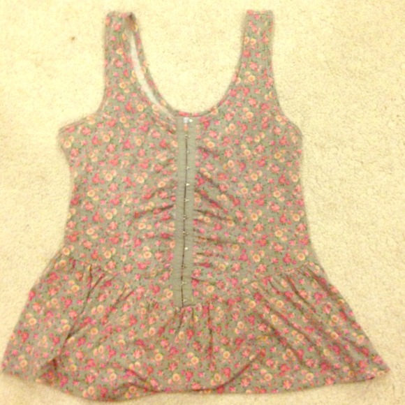 Grey floral corset style top - Picture 1 of 1