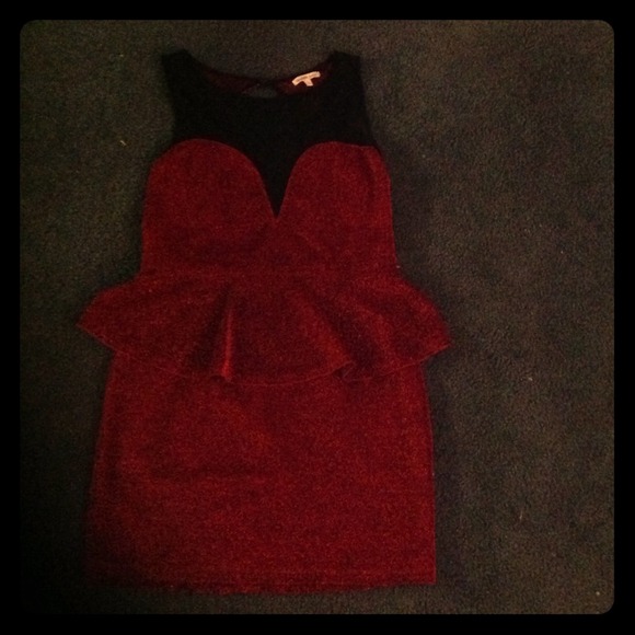 Red Glitter Shimmer Dress