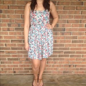 BUNDLE!!  H21 Floral Dress + Old Navy Tan Cardigan