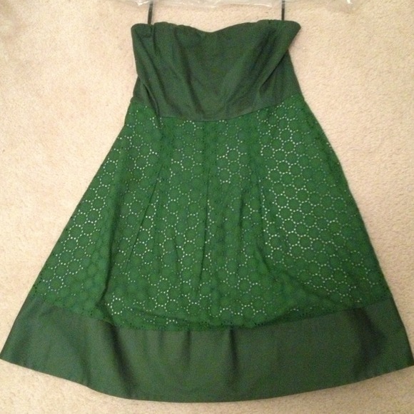 limited Dresses & Skirts - Size 12 green limited strapless dress white eyelet