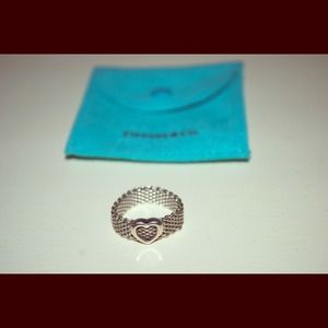 Tiffany Co Mesh Heart Ring Size 7