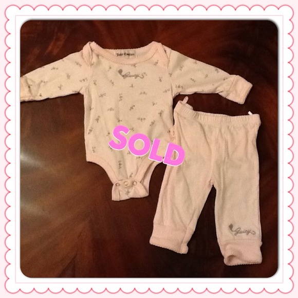 Baby girl pink Juicy Couture 2 piece outfit
